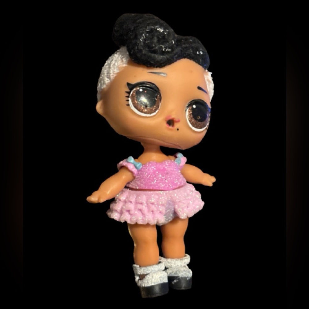 LOL Surprise DOLL FACE BABE Pink Glitter Doll with Black and White Hair